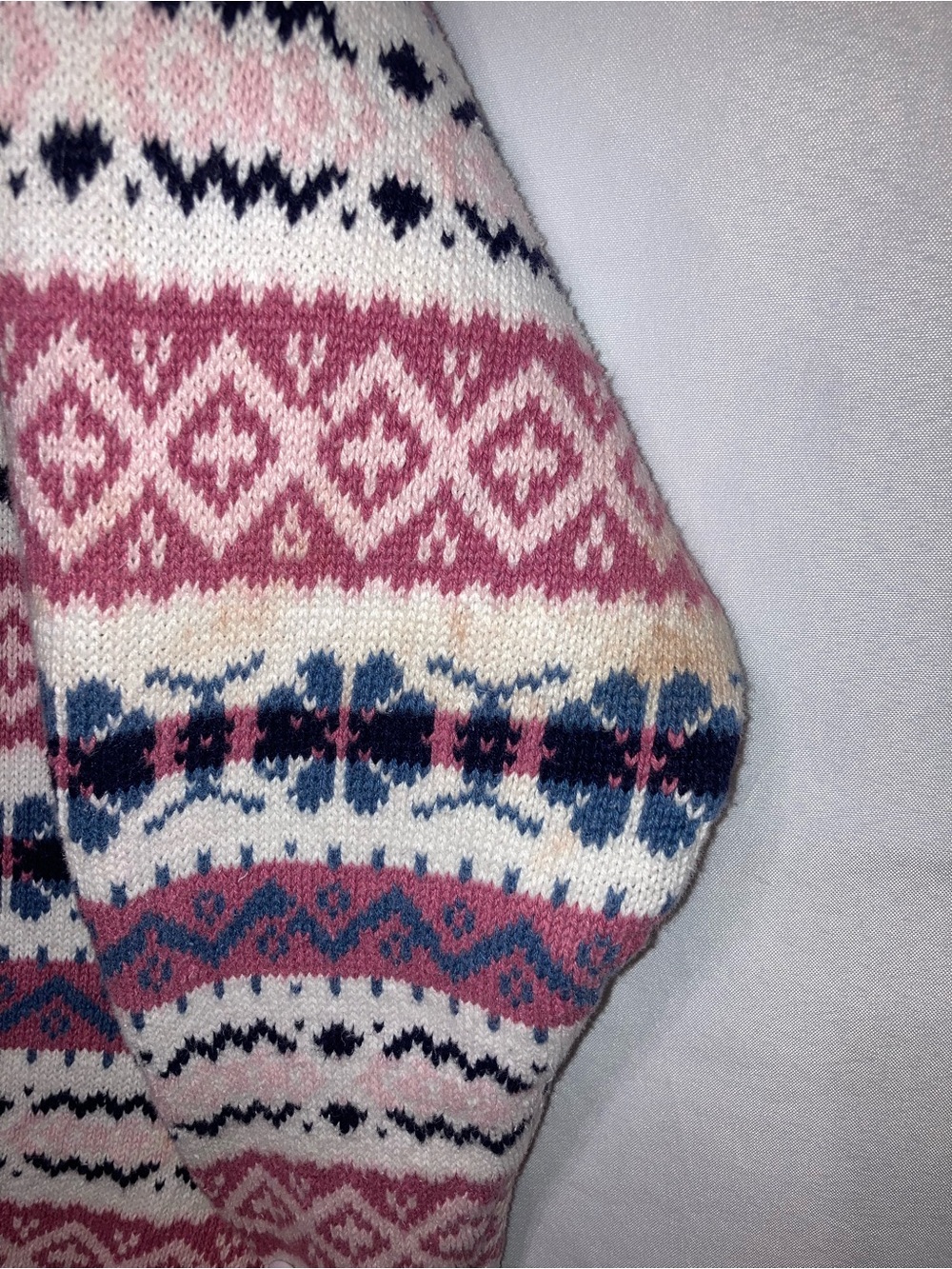 Vintage Paris Sport Club V-Neck Sweater - Pink, Navy & Cream - Picture 3 of 10
